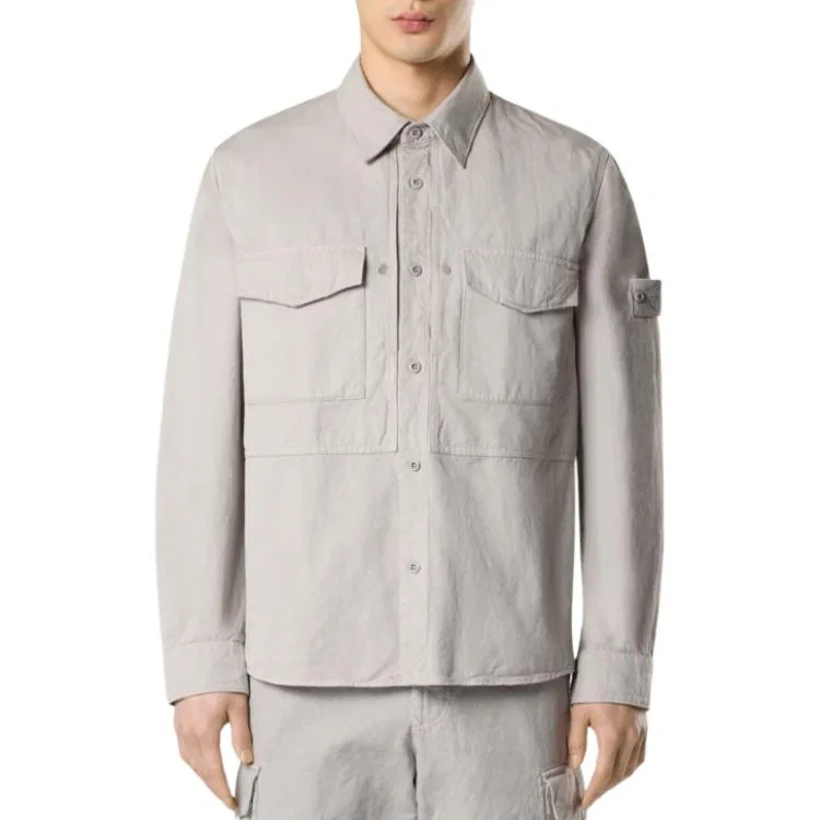 Рубашка мужская Taupe Lapel Moderate STONE ISLAND — фото 4