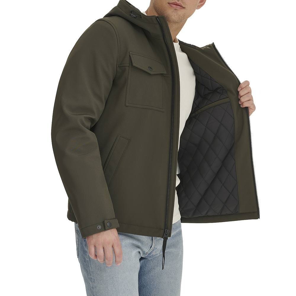 Мужское штормовое пальто с капюшоном и стеганой подкладкой Levi's Soft Shell, черный — фото 4
