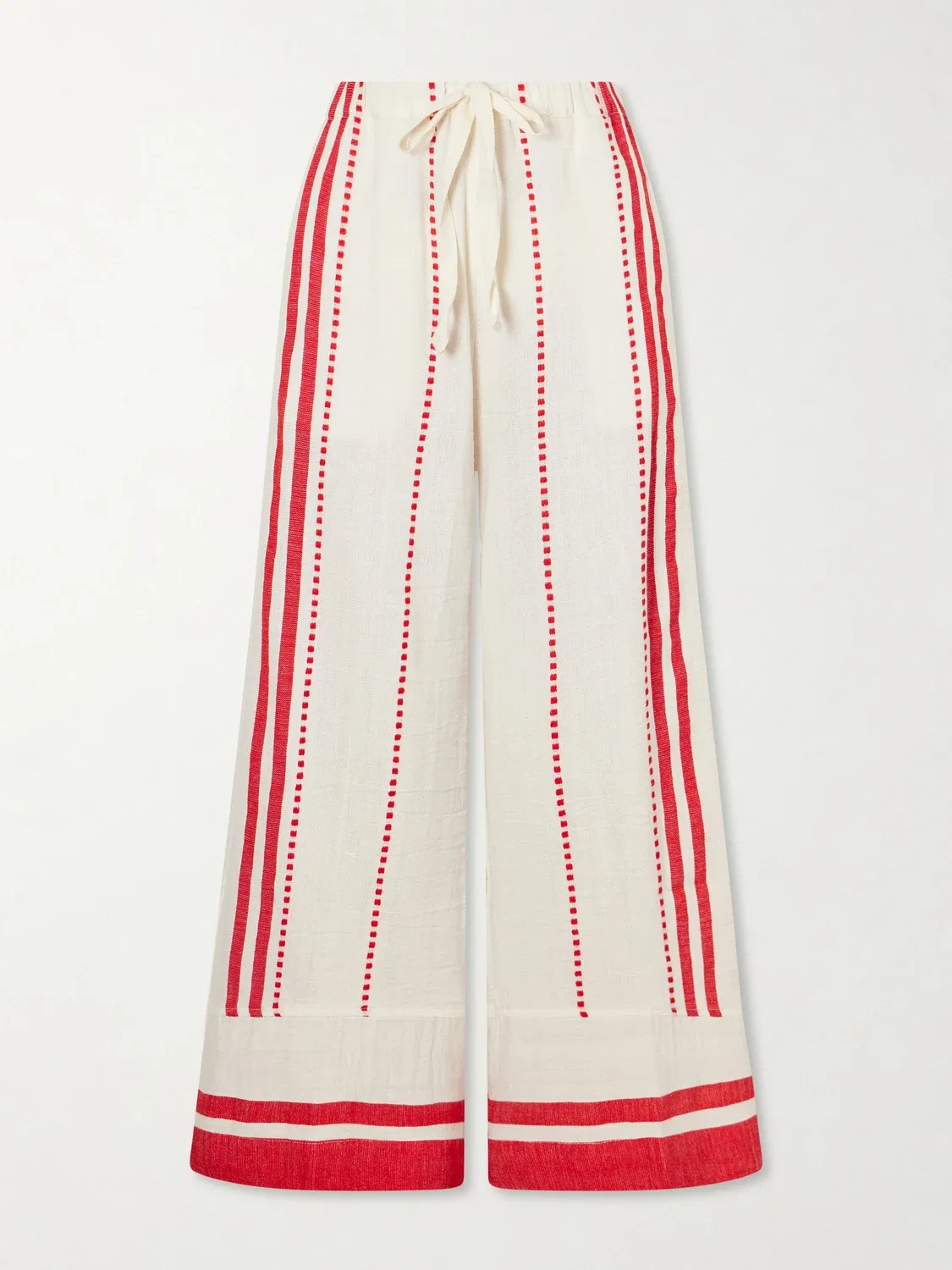 Прямые хлопковые брюки Desta lemlem, красный