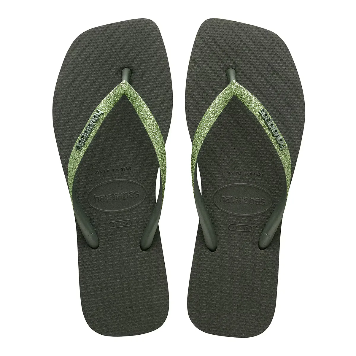 Square Glitter Havaianas женские плавательные шлепанцы, зеленый