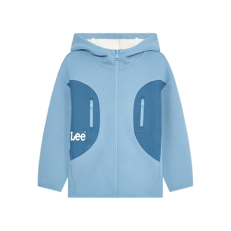 Детская куртка с капюшоном утепленная Lee, серо-голубой (Fleece-Lined)