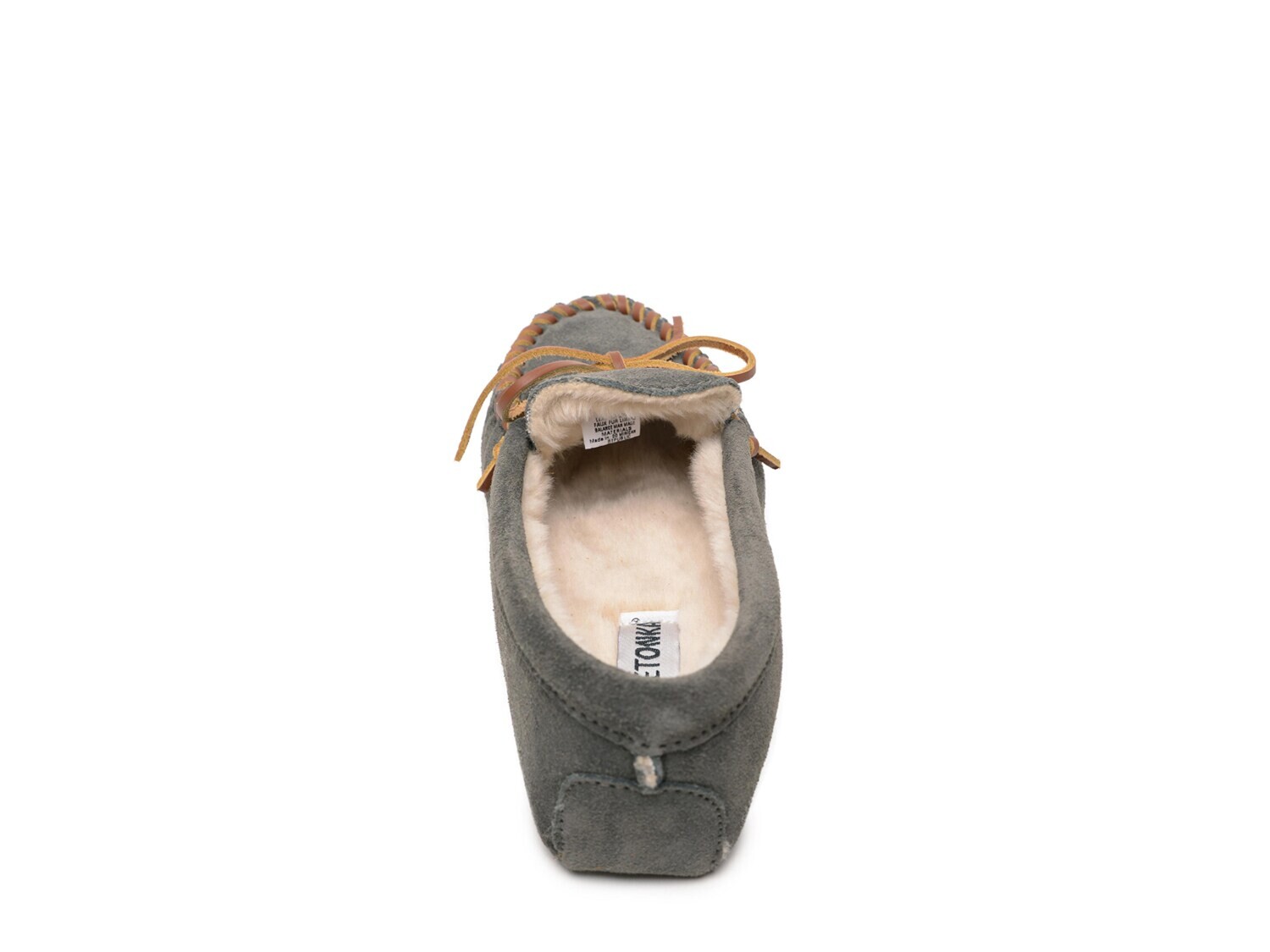 Тапочки Minnetonka с ворсовой подкладкой и мягкой подошвой, серый — фото 2