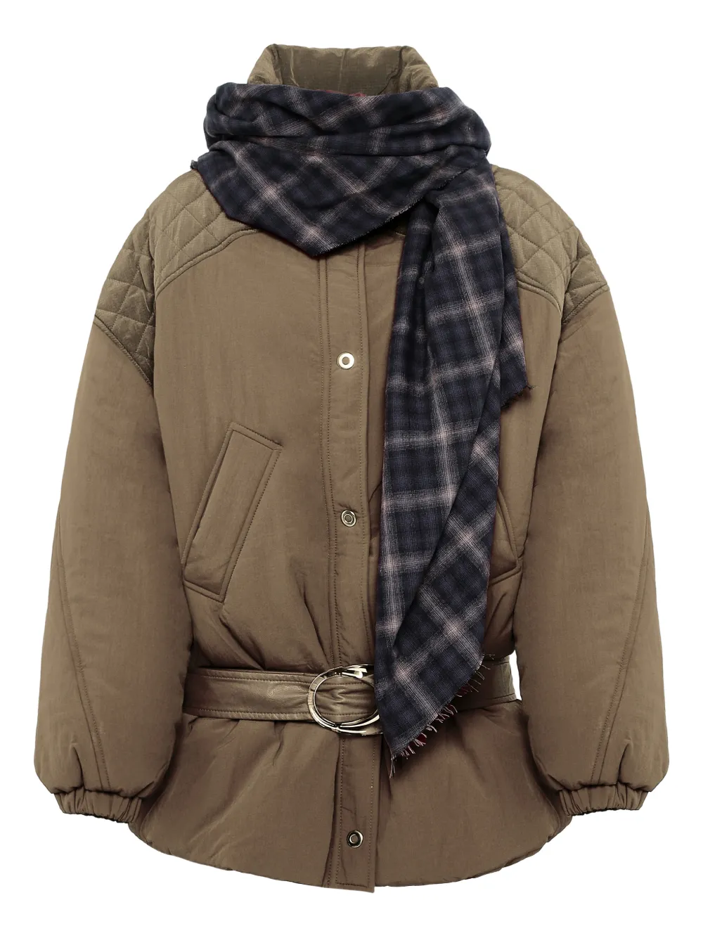 

Стеганная куртка с поясом Marbell, коричневый