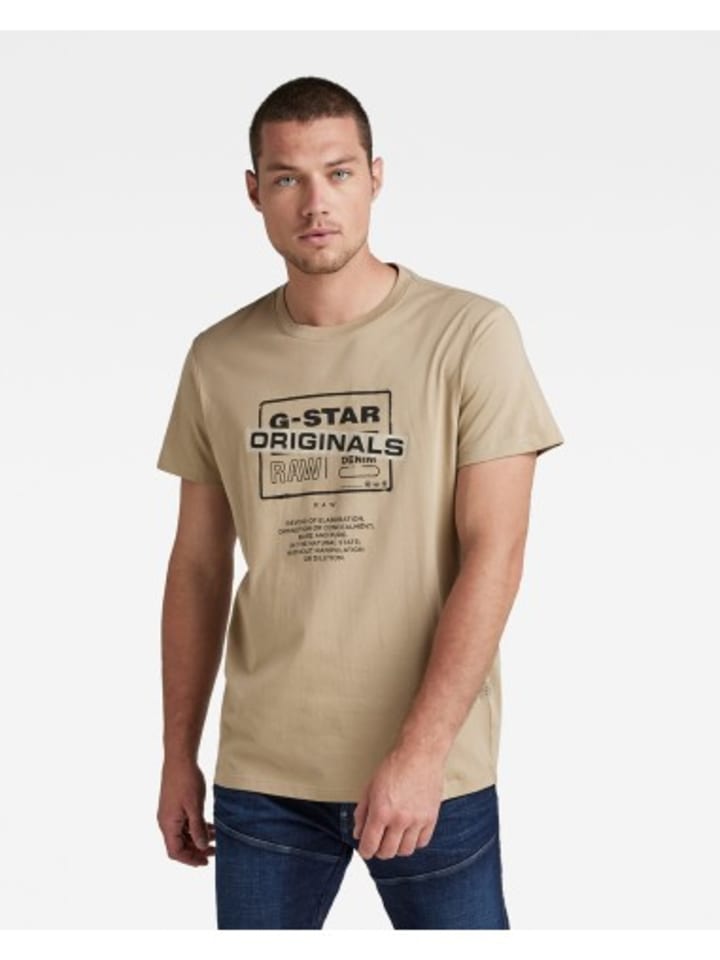 

Футболка G-Star Raw Tshirt, бежевый