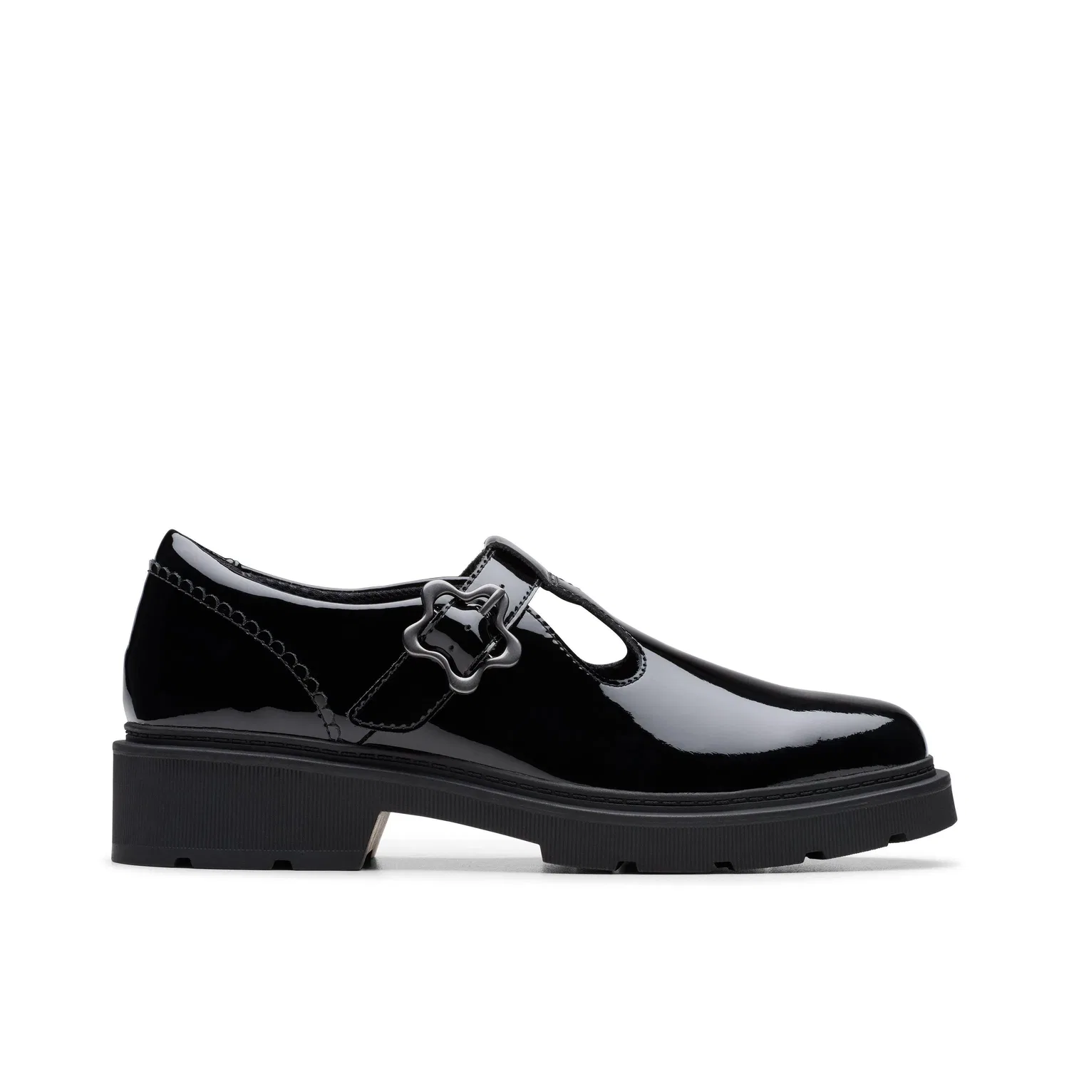 Туфли Clarks Eris Hope Youth для девочек, с пряжкой-звездой, черные