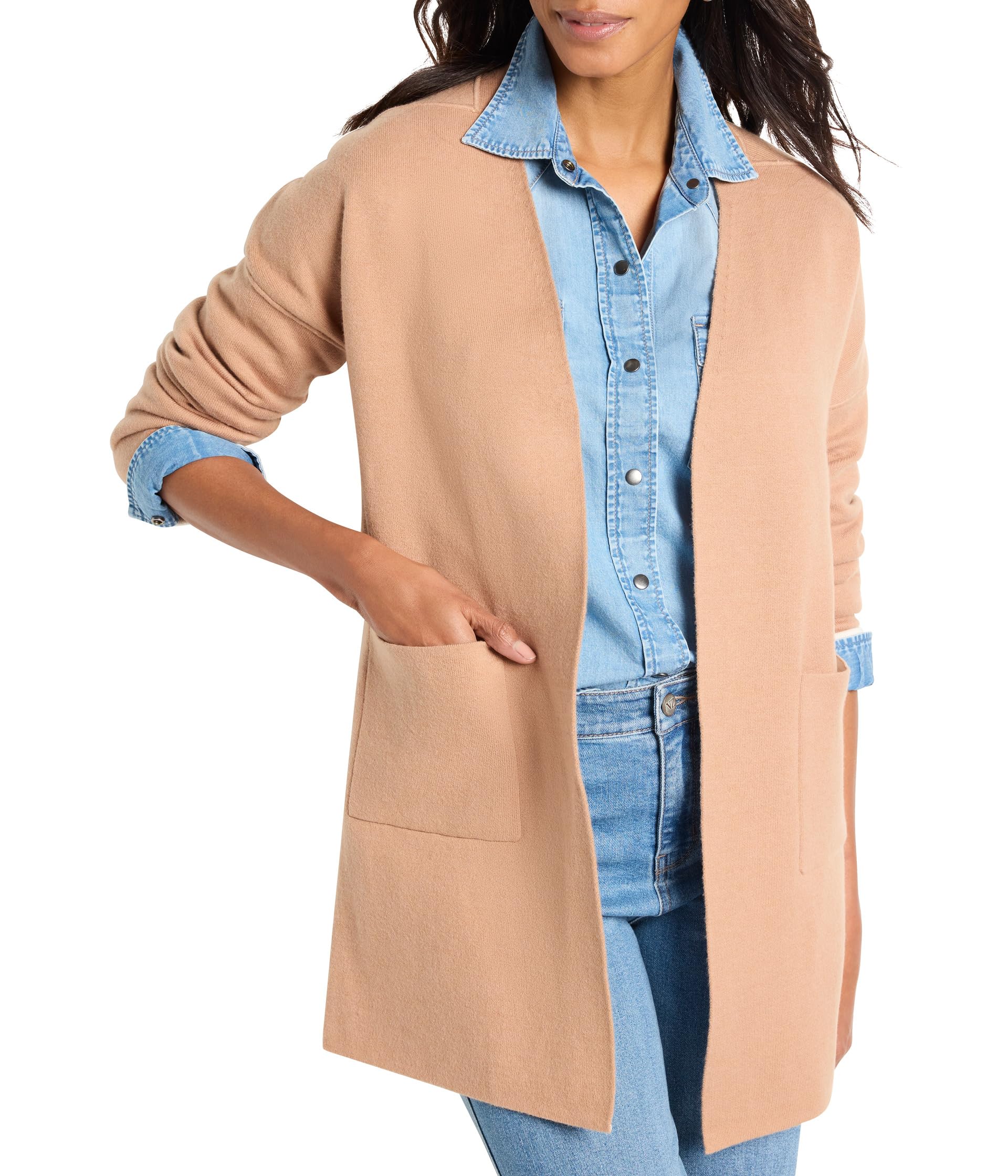 

Куртка NIC+ZOE Petite Sunset Breeze Reversible Knit Jacket, цвет Burro