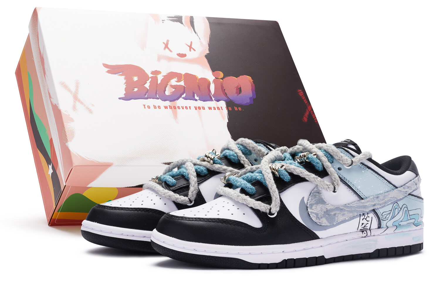 

Кроссовки Nike Dunk Skateboard Shoes Men Low-Top White Blue Black