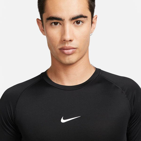 Футболка pro dri fit облегающие с длинным рукавом фитнес-топ Nike, черный — фото 2