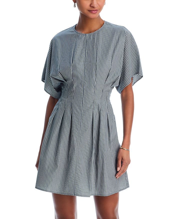 

Мини-платье Maddie Stripe из поплина. rag & bone, черный