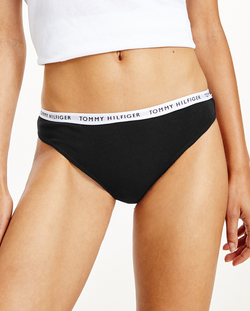

Набор из 3 стрингов из переработанного хлопка Tommy Hilfiger, черный