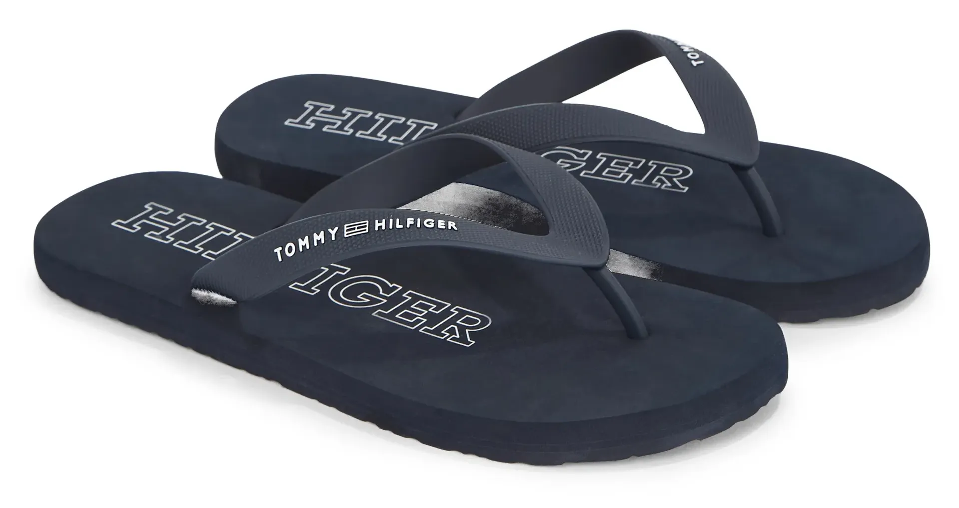 

Шлепанцы Tommy Hilfiger "RUBBER HILFIGER BEACH SANDAL", летняя обувь, тапочки, горки для бассейна, обувь для купания, с надписью-логотипом, синий