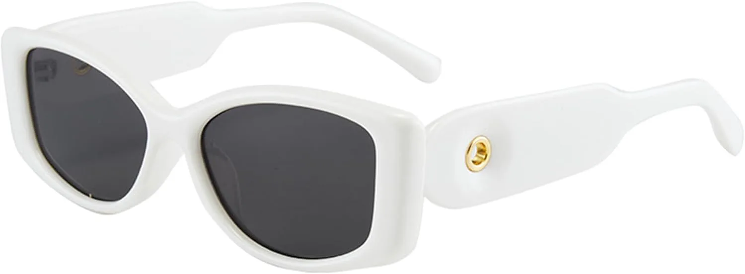 

Солнцезащитные очки Bullabulling «Кошачий глаз» для женщин, ретро-оправа «Кошачий глаз» — винтажные солнцезащитные очки 90-х с защитой от УФ-излучения UV400, White