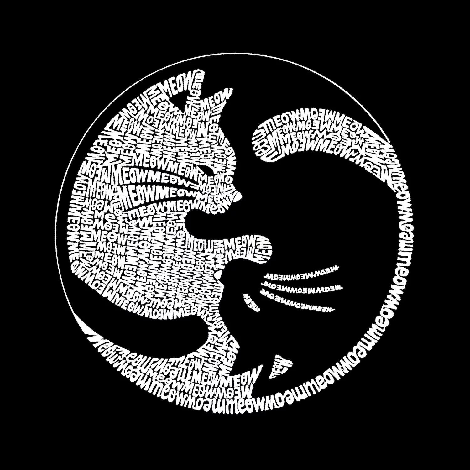 

Yin Yang Cat — мужская бейсбольная футболка реглан с рисунком Word Art LA Pop Art