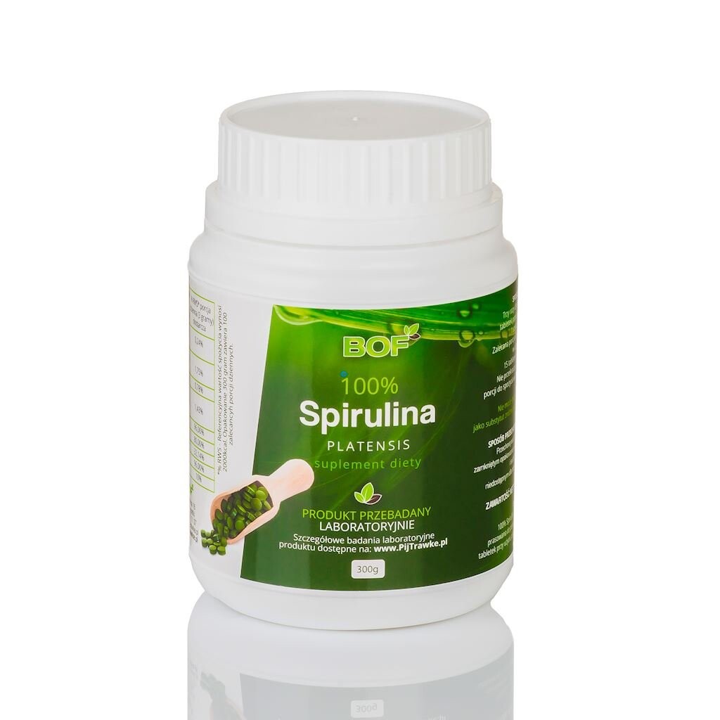 

Диетическая добавка, 100% Spirulina Platensis 300г (200мг, 1500 таблеток) BOF Bio Organic Foods