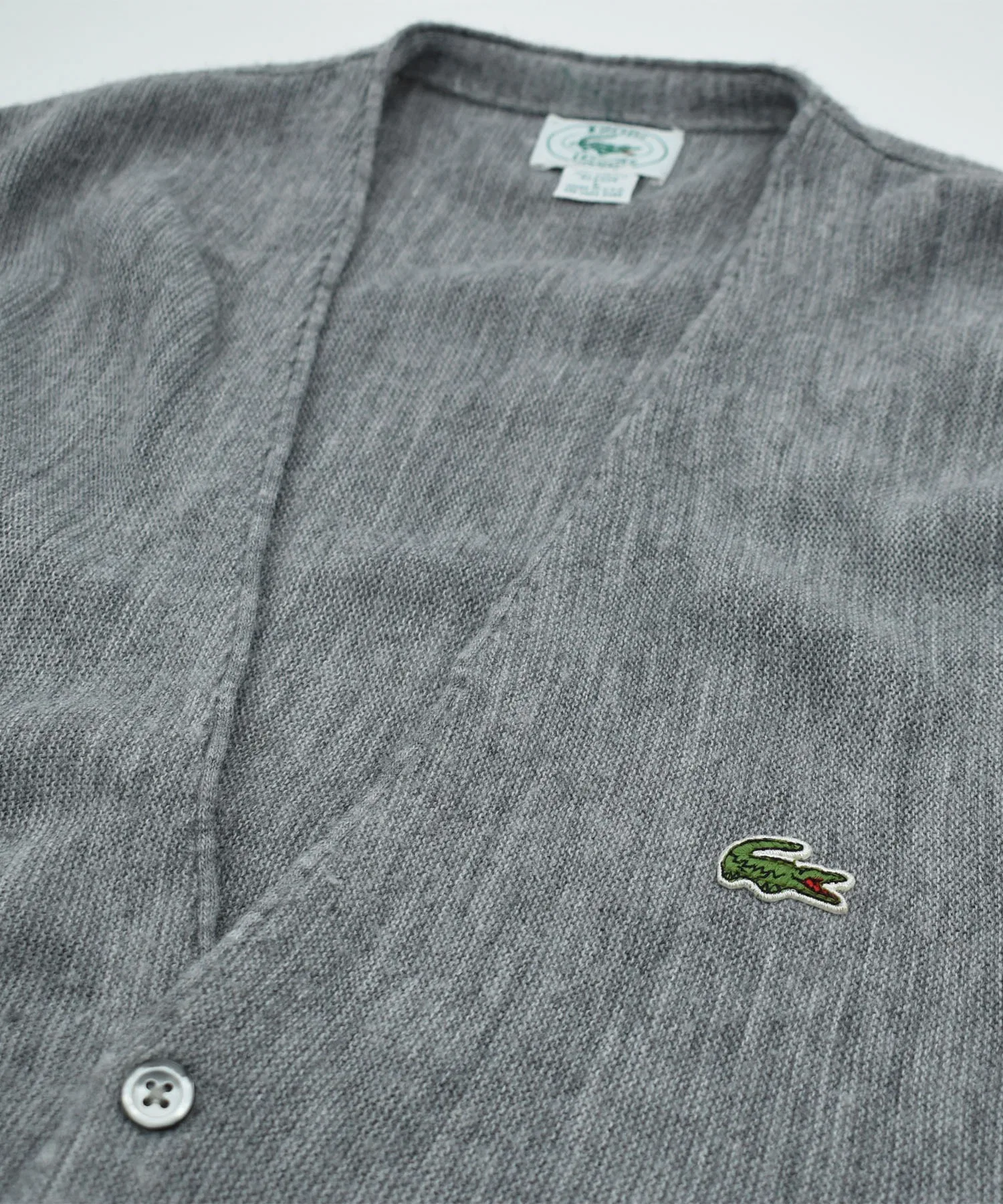 Кардиган IZOD LACOSTE винтажный, 90-е, США, акрил, однотонный — фото 2