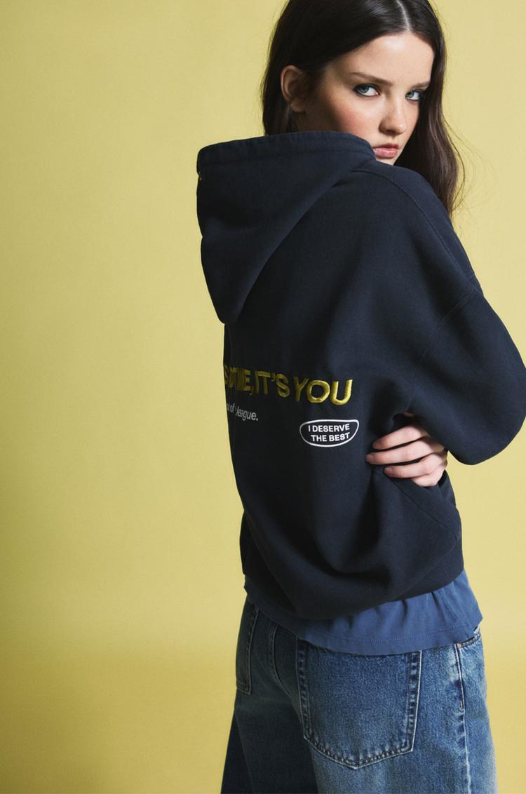 

Толстовка свободного кроя Pull And Bear, синий