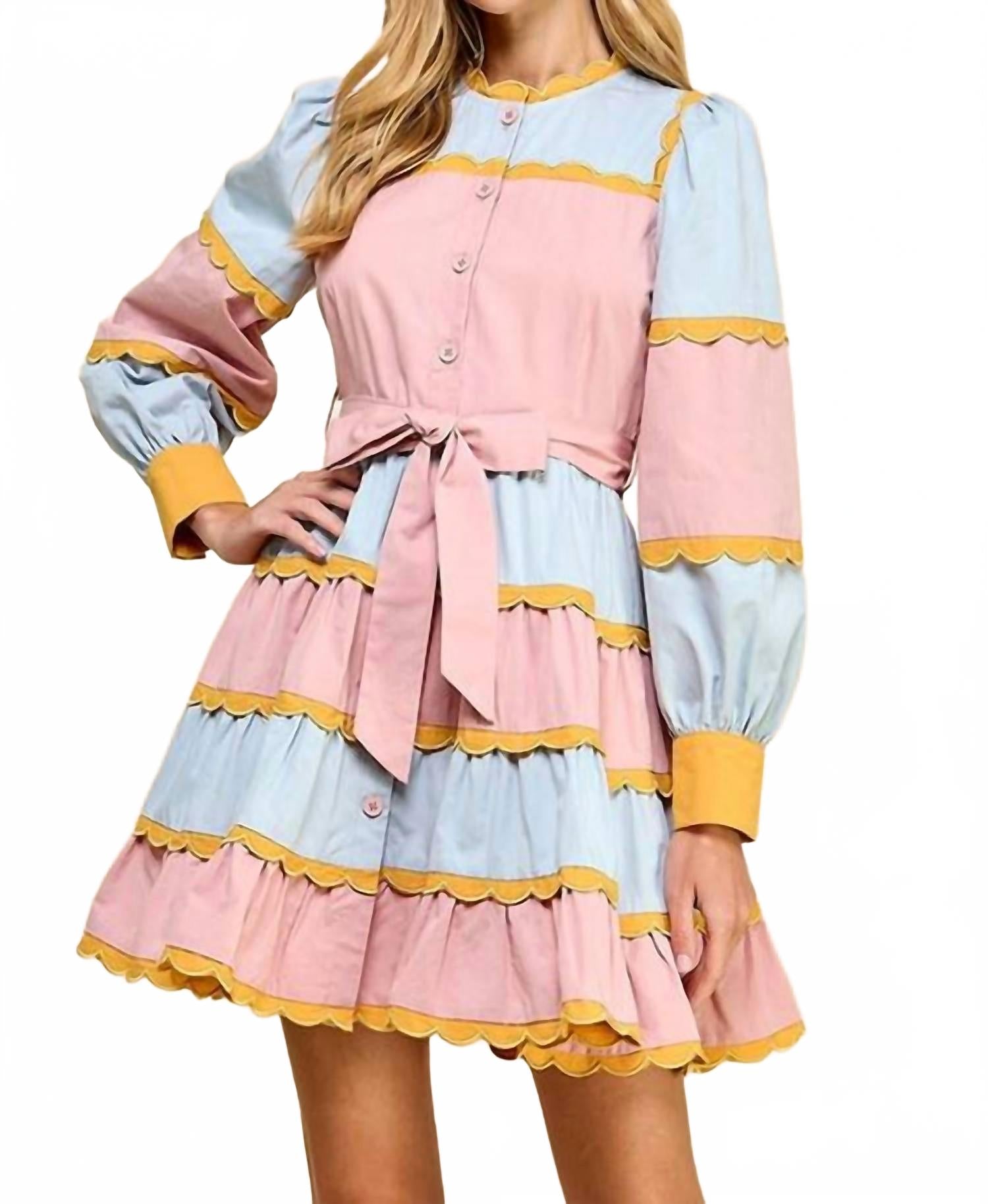 

Бриджертон Платье с пуговицами в разноцветном исполнении TCEC, мультиколор