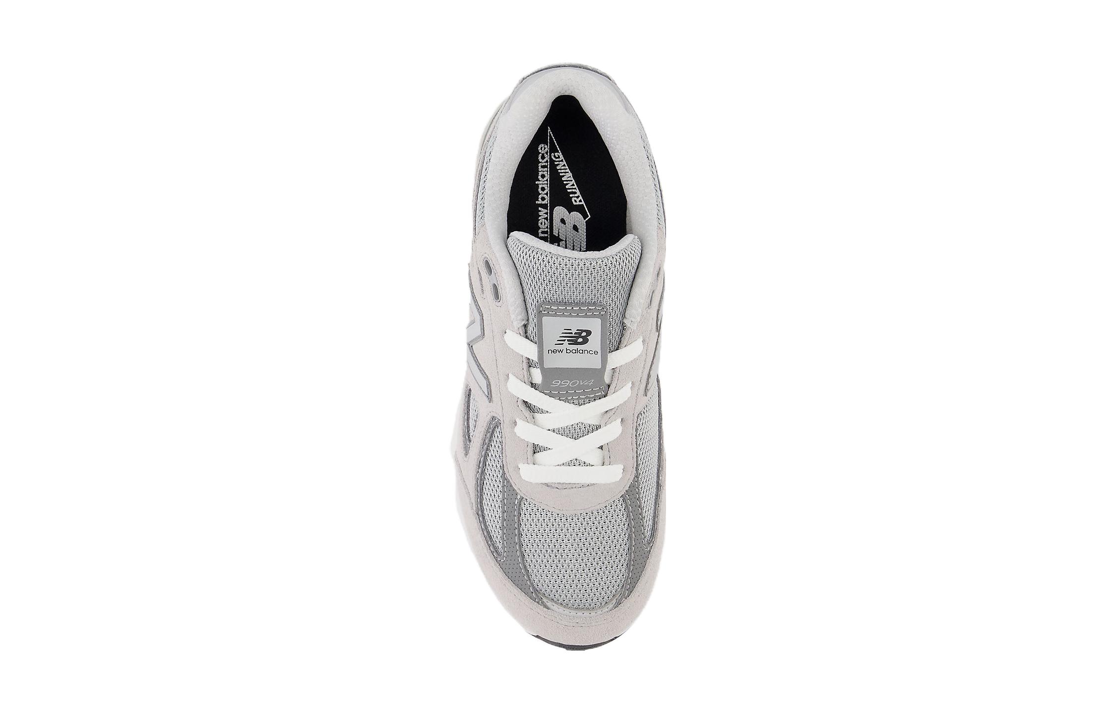 New Balance Низкие детские беговые кроссовки NB 990 V4 серый и lurex — фото 4