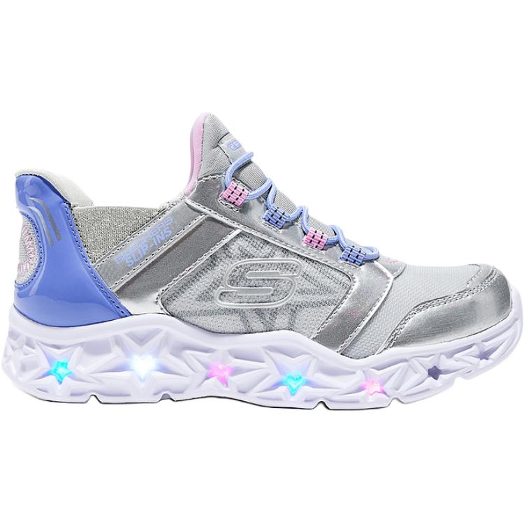 Детские кроссовки SKECHERS GIRLS с нескользящей подошвой и износостойким верхом для повседневной носки Skechers Kids, серебряный/мультиколор — фото 2