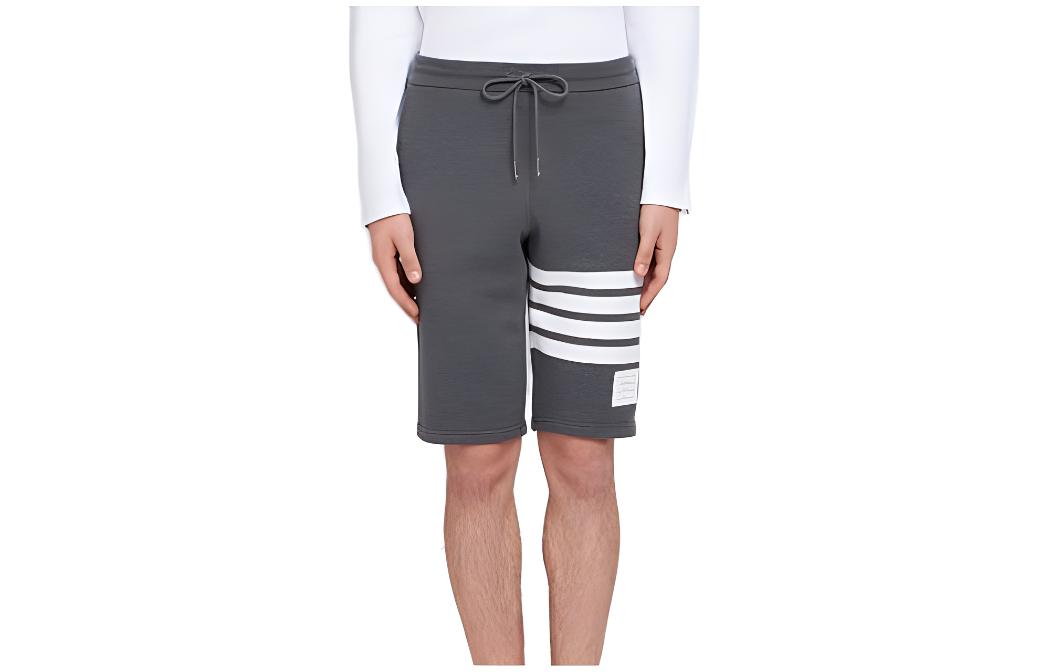 

Шорты с 4 планками и завязками THOM BROWNE, серый