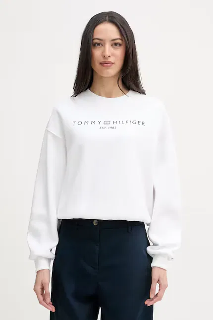 Худи без капюшона свободный крой Tommy Hilfiger, белый