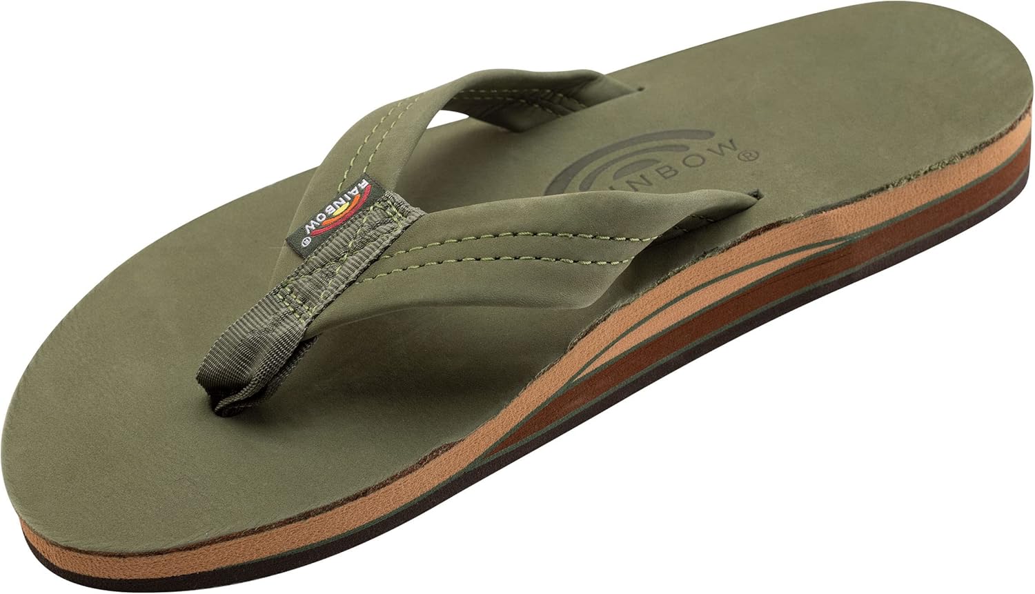 

Мужские сандалии Rainbow с двойным слоем кожи и поддержкой свода стопы Rainbow Sandals, зеленый