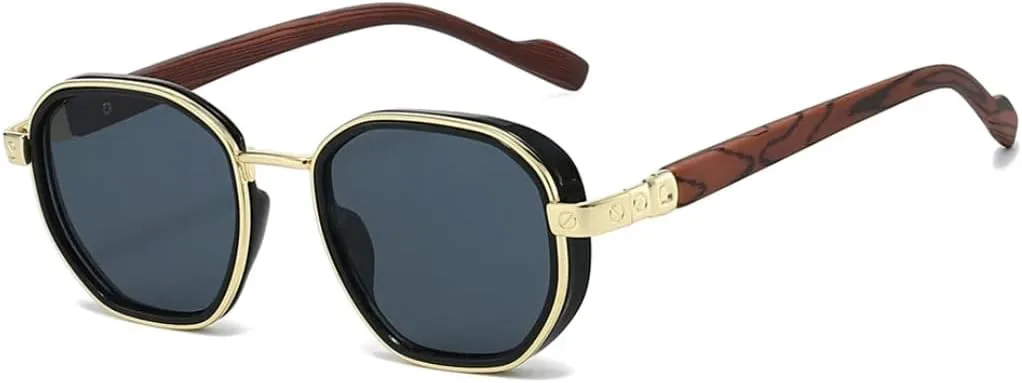 

Модные круглые солнцезащитные очки для женщин, защита от УФ-излучения UV400, ретро-стиль, градиентные солнцезащитные очки для мужчин TKKTLLT, Black Black