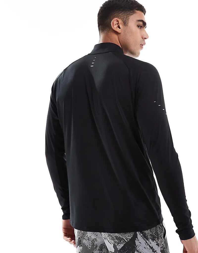 Футболка с длинным рукавом и застежкой-молнией Nike Running Stride Dri-FIT черного цвета — фото 2