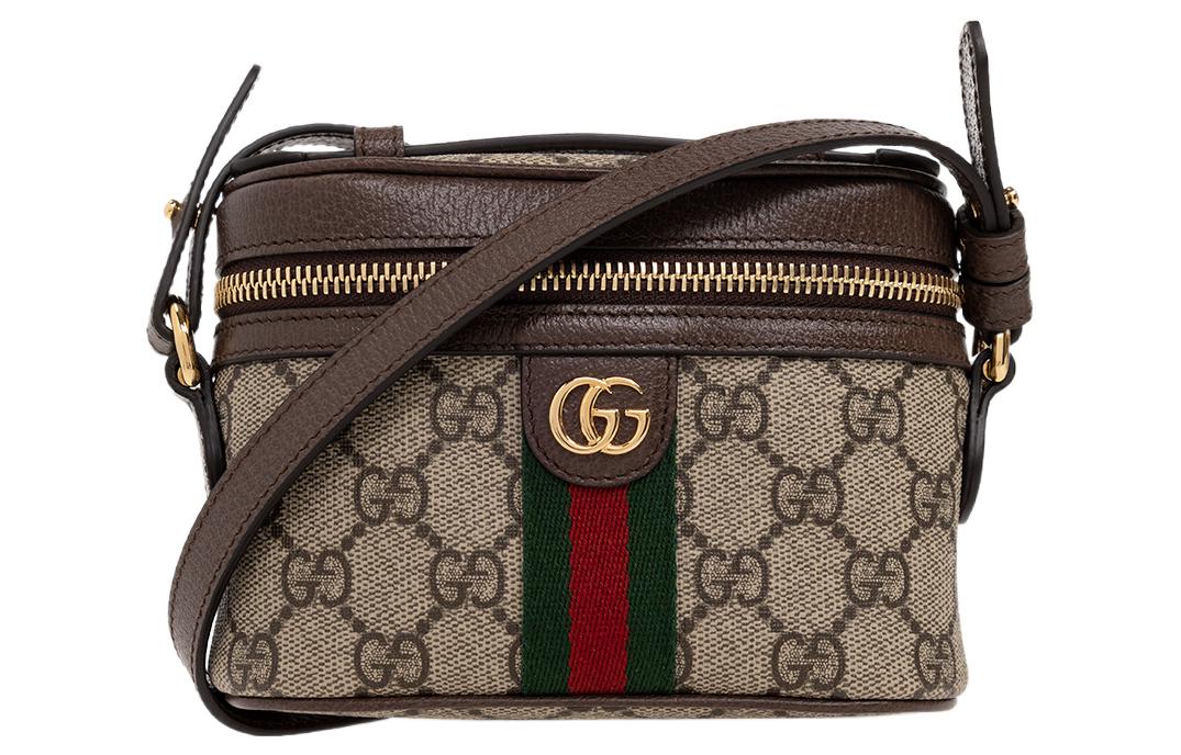 

Сумка через плечо мини с кожаной отделкой GUCCI