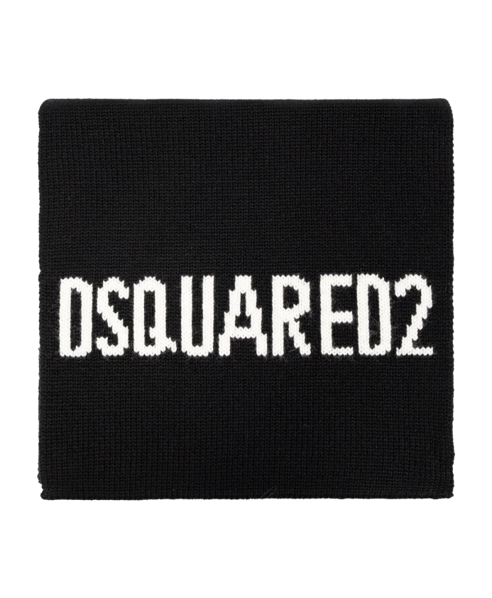 

Шерстяной шарф Dsquared2, черный
