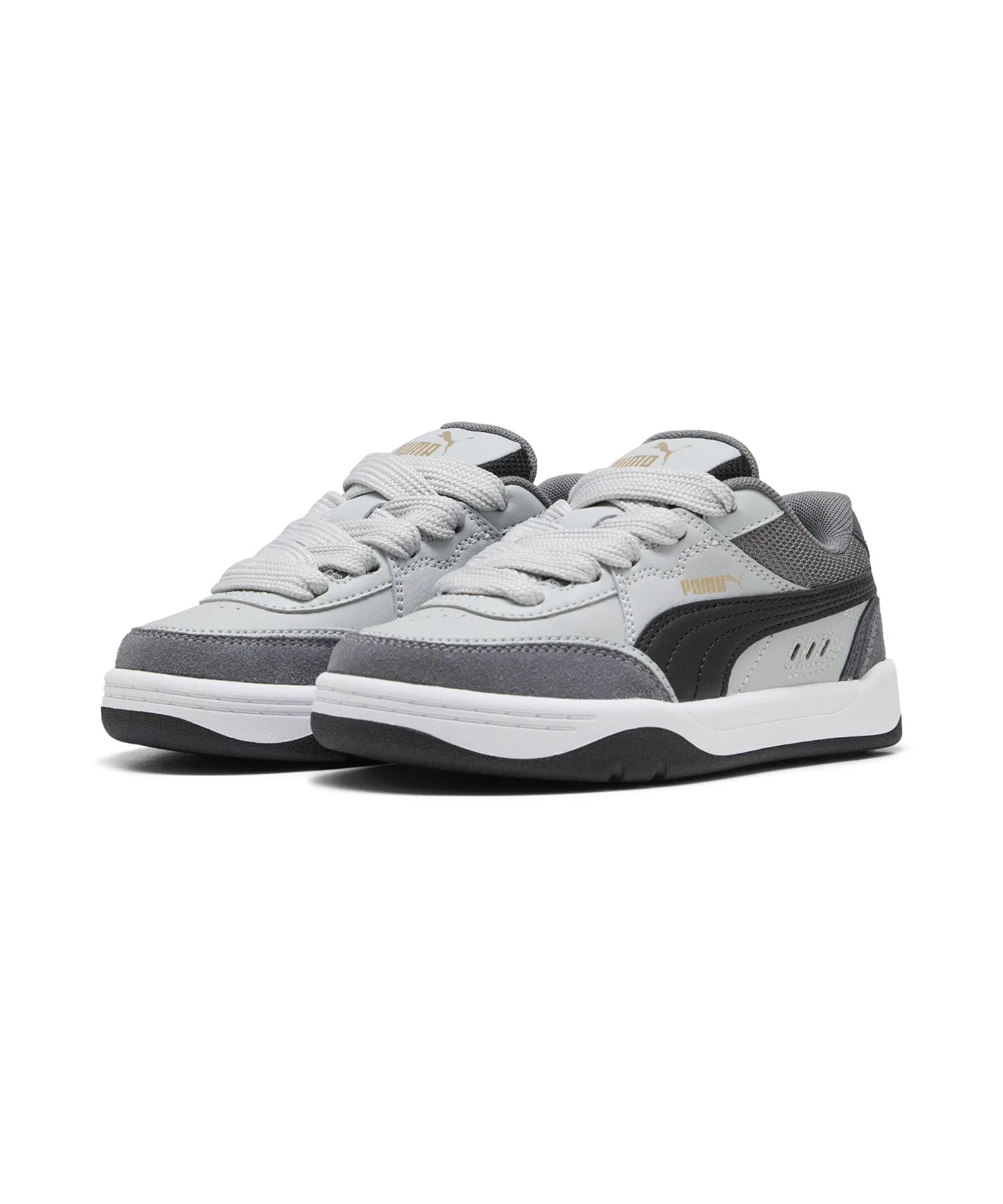 Детские кроссовки PUMA SK8 PS для скейтбординга и танцев серые с белым