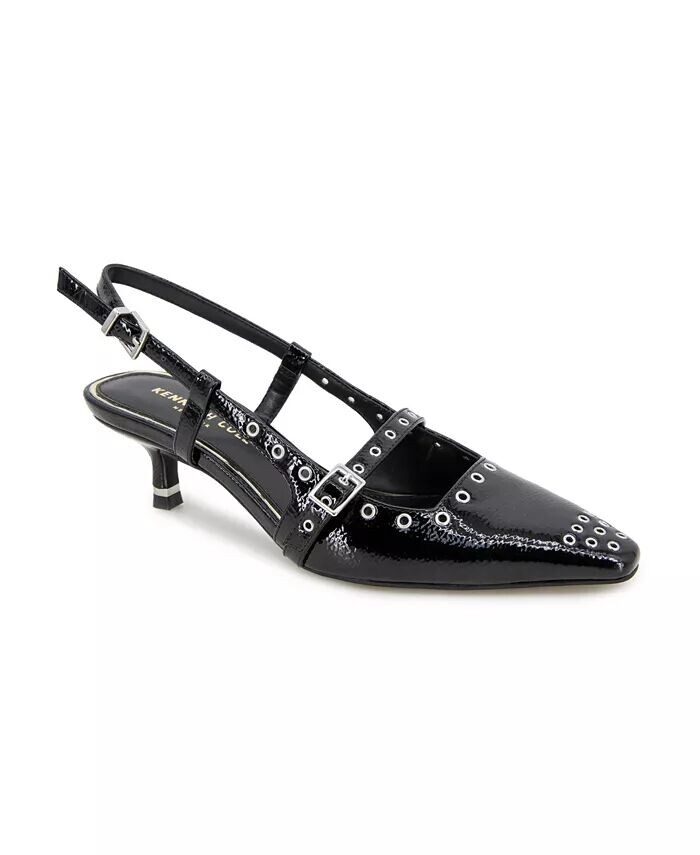 Женские туфли-лодочки Martha на маленьком каблуке с люверсами Kenneth Cole New York, черный