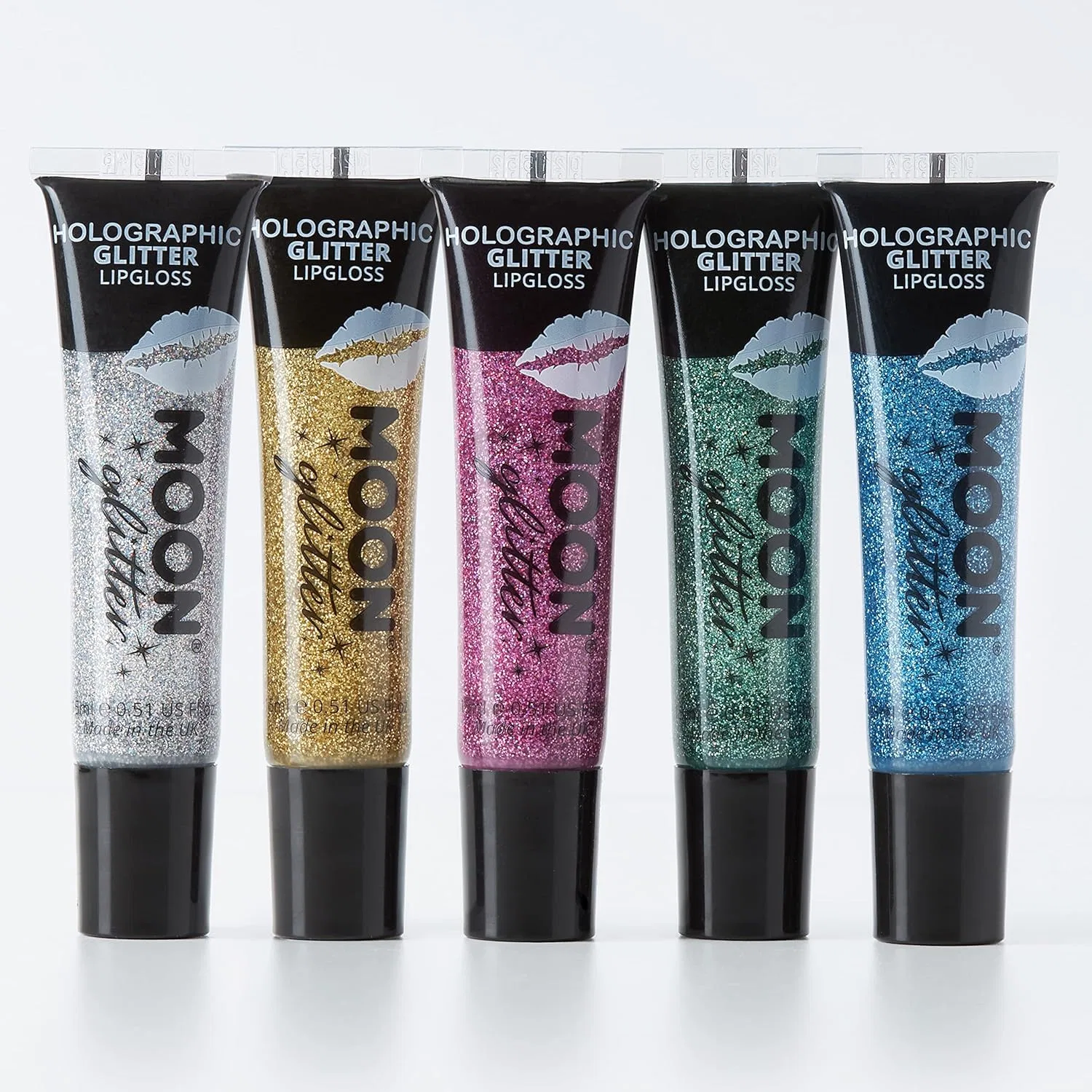 Блеск для губ Moon Glitter holographic, набор 5 шт, 0.5 fl oz — фото 2