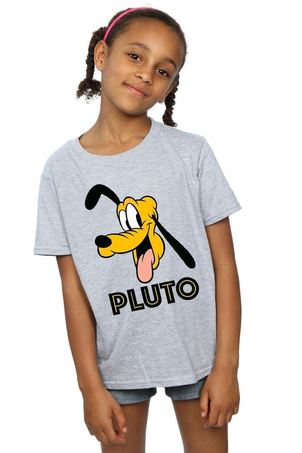 

Хлопковая футболка с лицом Pluto Face Disney, серый