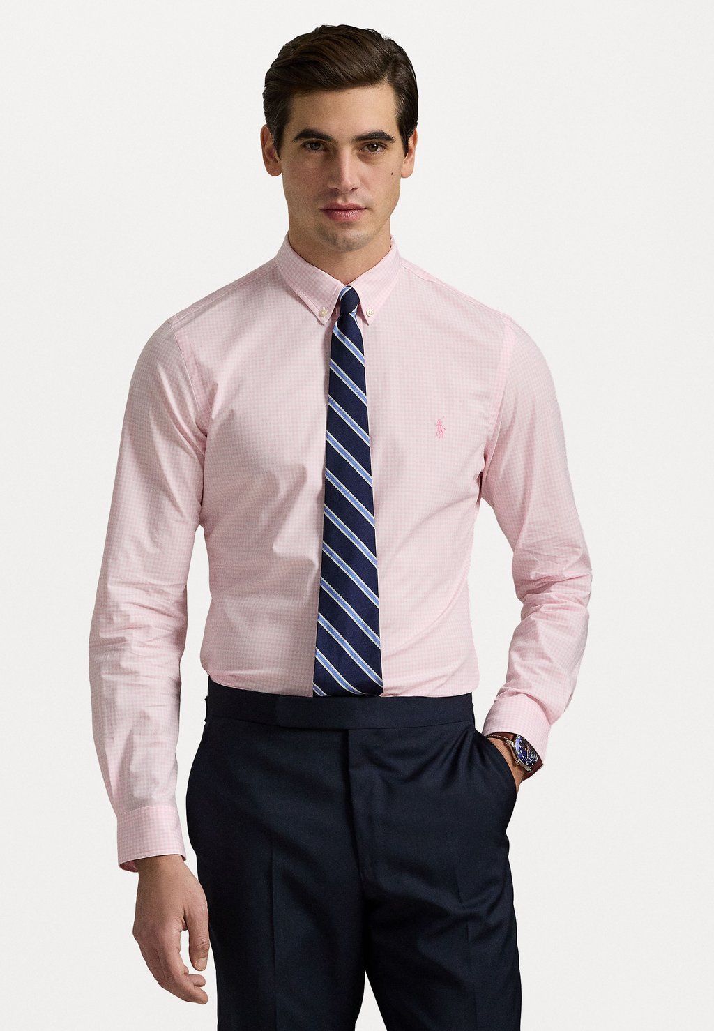 

Рубашка SLIM FIT GINGHAM STRETCH POPLIN SHIRT Polo Ralph Lauren, розовый