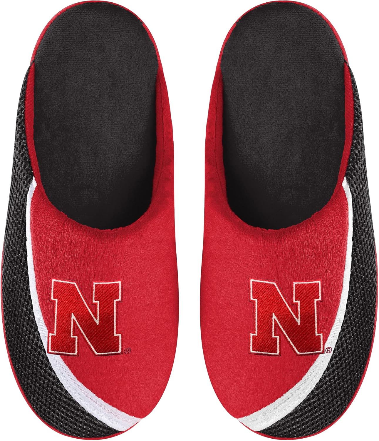 

Мужские тапочки FOCO NCAA 2022 с большим логотипом и цветной окантовкой, Nebraska Cornhuskers