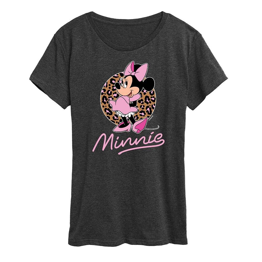 

Женская футболка с леопардовым принтом Disney's Minnie Mouse Licensed Character, цвет Heather Charcoal