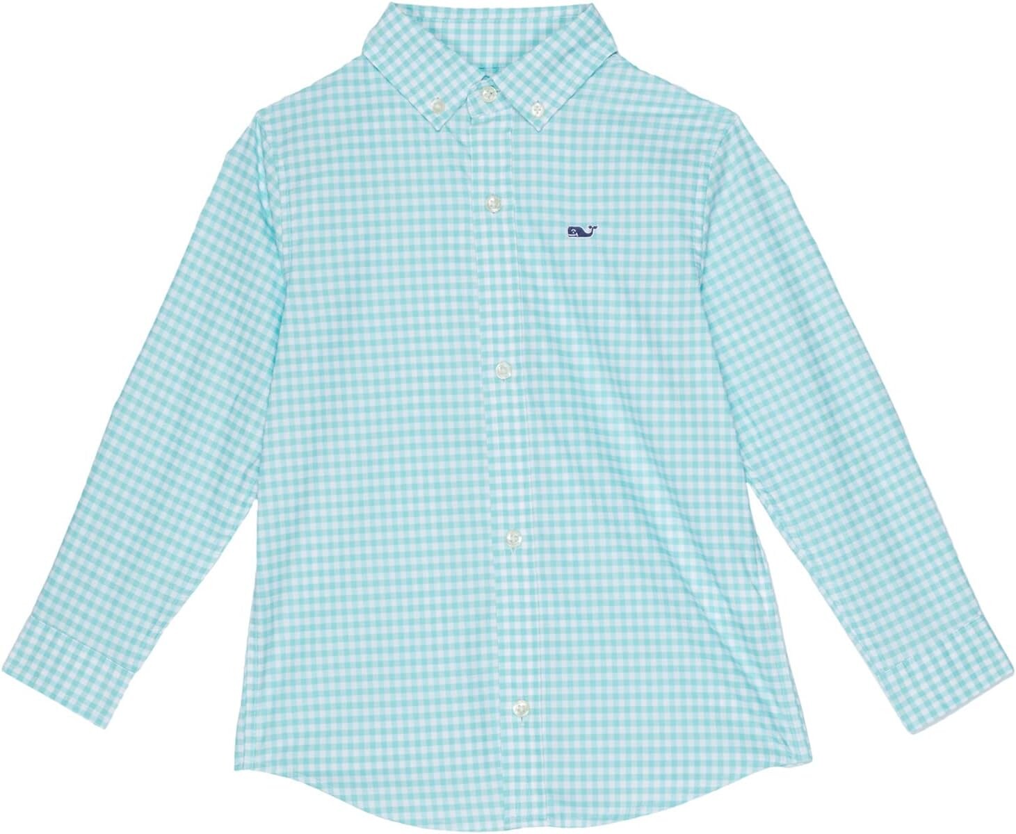 

Рубашка Vineyard Vines Gingham Performance Whale Shirt, цвет Andros Blue