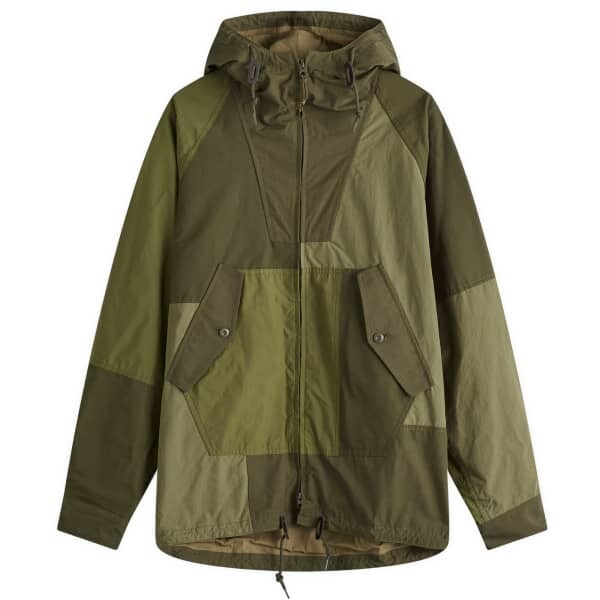 

Куртка с капюшоном из мультиткани в стиле пэчворк Comme Des Garçons Homme, хаки