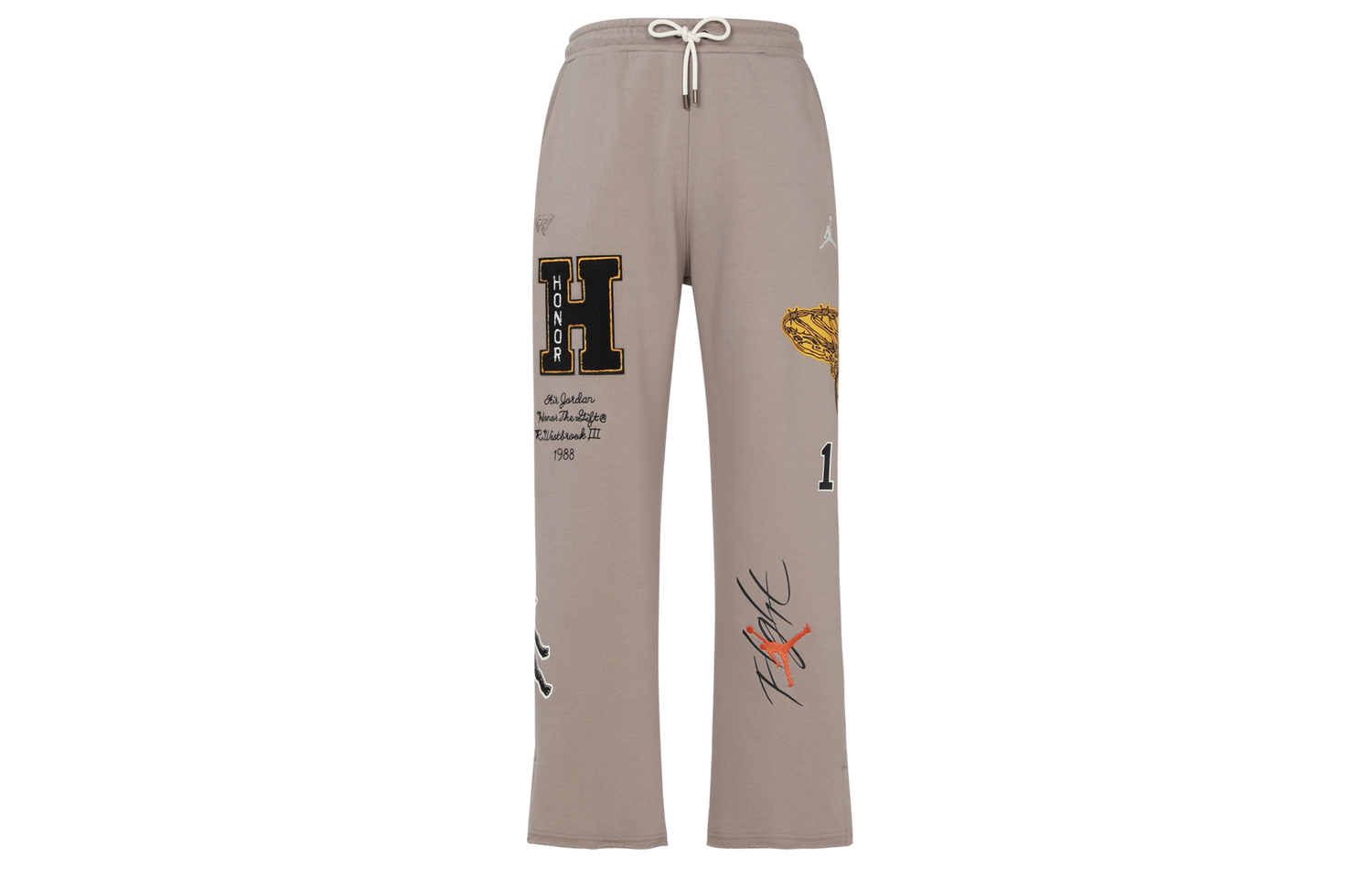 Jordan X HTG 23SS Вязаные спортивные штаны мужские серые умеренные с манжетами — фото 2