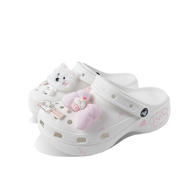 Crocs Классические туфли-сабо на платформе унисекс белого цвета