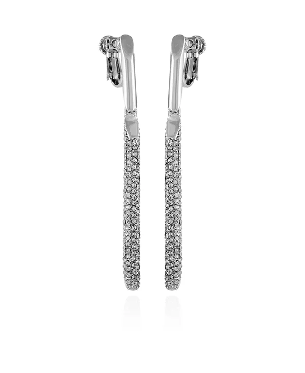 

Серьги-Клипсы с серебристыми стеклянными камнями в форме линейных капель Vince Camuto, silver