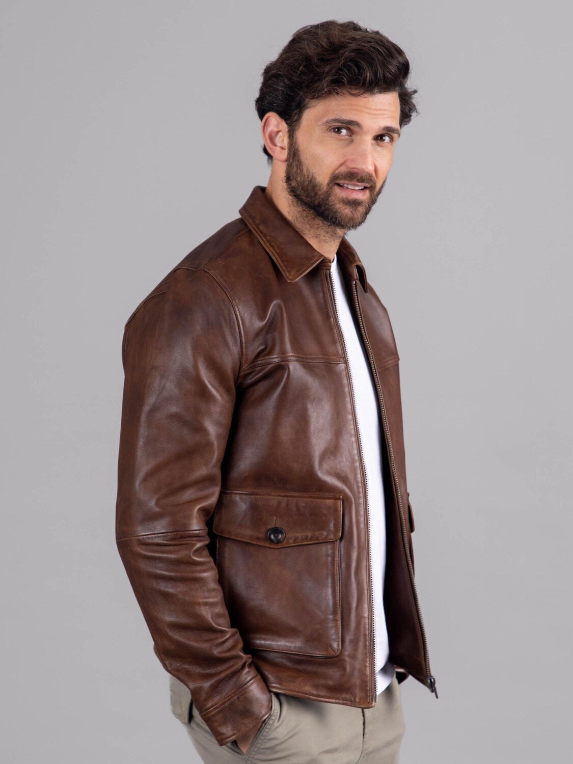 Кожаная куртка Hesket Lakeland Leather, коричневый — фото 4