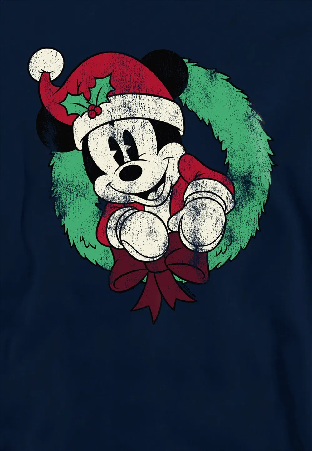 Детский худи Mickey Mouse Christmas Wreath от Disney, темно-синий — фото 2