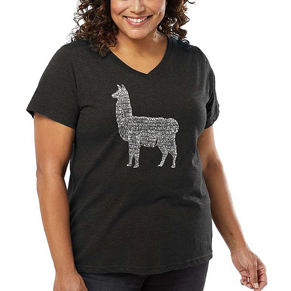 

Женская футболка V-neck с принтом "Llama Mama" La Pop Art, Grey