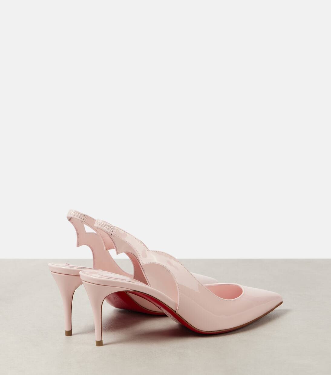 Туфли-лодочки Hot Chick Sling 70 из кожи с открытой пяткой Christian Louboutin, цвет poupee/lin poupee — фото 3
