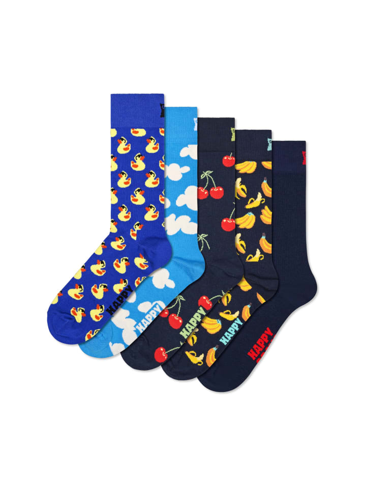 

Happy Socks Набор из 5 классических носков с изображением резиновой уточки, синий цвет