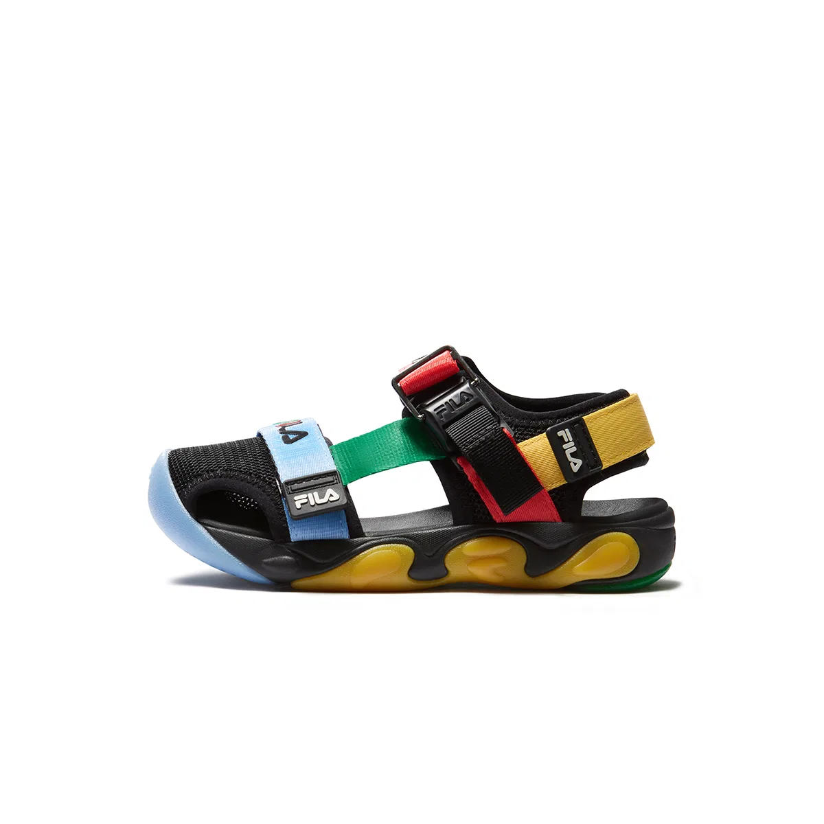 Сандалии SEASON FSW из синтетической кожи и текстиля дышащие Black/Fire Red детские FILA KIDS