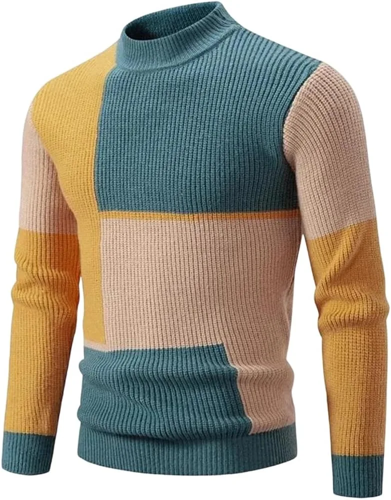 

Мужской повседневный теплый свитер с круглым вырезом