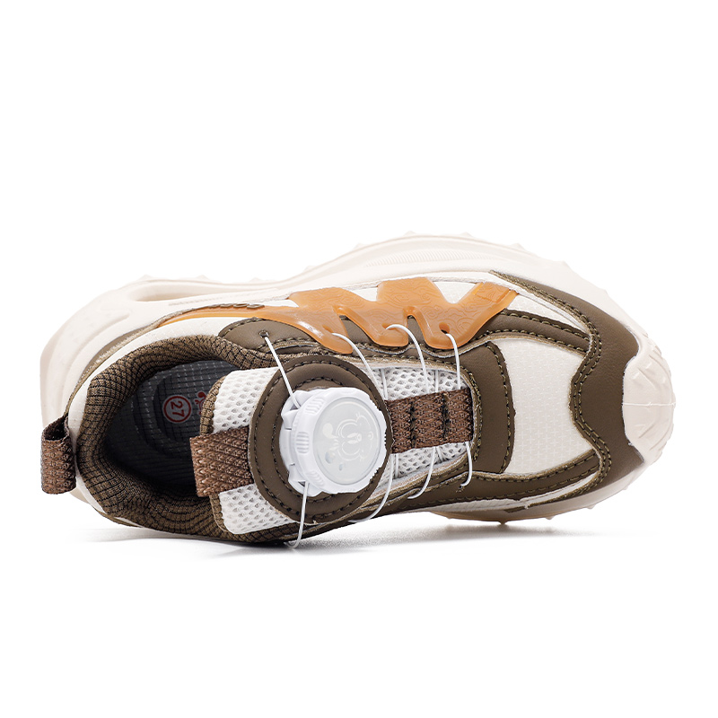 Кроссовки для бега с низким верхом, устойчивые к истиранию и отскоку, для детей BOBDOG, бежевый/красный/золотой — фото 3
